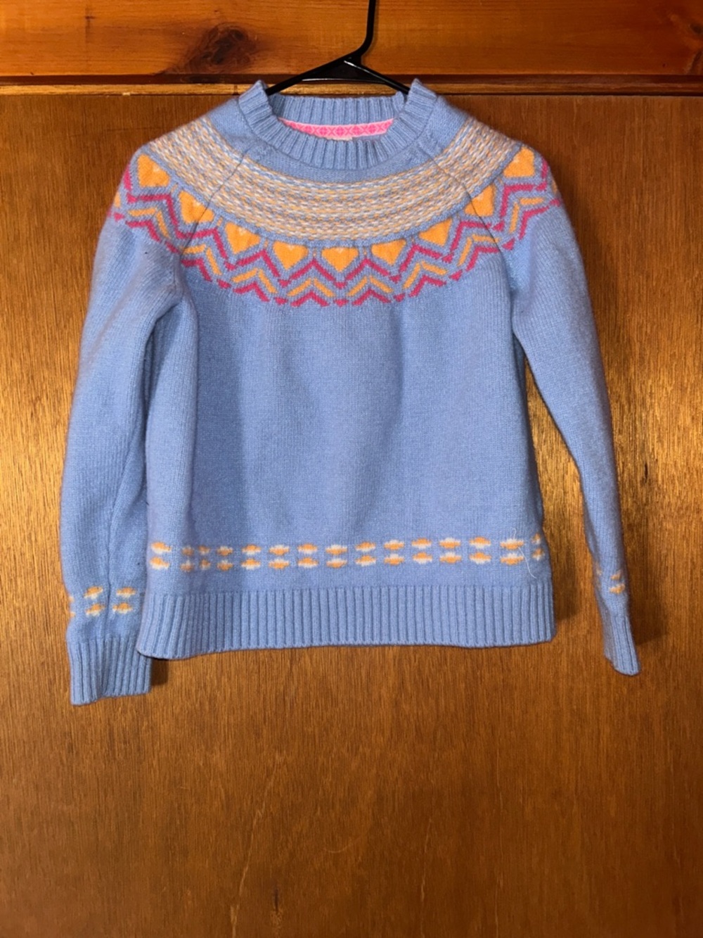 Cozy Blue Fair Isle Crewneck Sweater